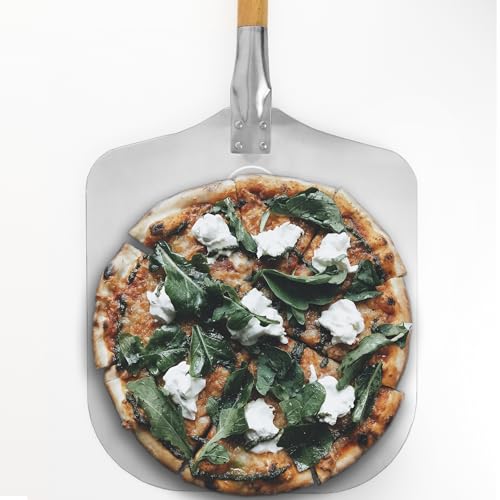 Foto von EVERGREEN BERLIN - Pizzaschieber - DAS ORIGINAL - Premium Pizzaschaufel - Pizza Schieber aus Alu + Buchenholz - Griff teilbar - Pizzawender für Pizza Passion - Pizzaheber - Brotschieber - Tortenretter