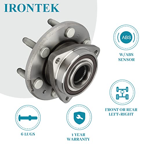 Irontek 513277 Front/Rear Wheel Bearing And Hub Assembly W/Abs 6 Lugs Fit 09-16 For Chevy Traverse, 2007-2012 For Buick Enclave, 07-16 For Gmc Acadia, 07-10 For Saturn Outlook #TOP2