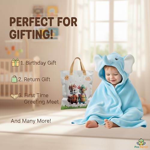 Image of Ultra-Soft Baby Hooded Towel - 100% Cotton Wrap Your Little one in Softness and Joy, Hypoallergenic & Super Absorbent Bath Wrap for Newborns & Toddlers | Cute Animal Design,(0-5Years)