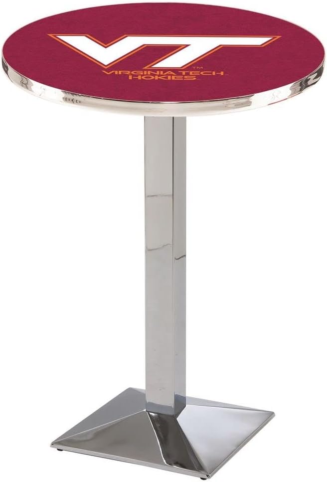 Holland Bar Stool Co. L217-36" Chrome Virginia Tech Pub Table with 36" Dia. top