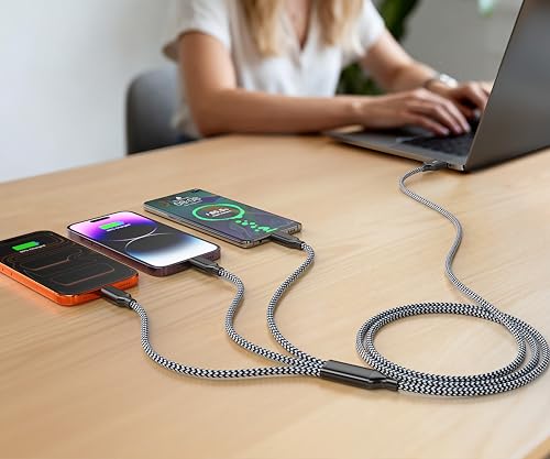 IDISON 3 in 1 Multi Charging Cable 4FT 2Pack, MFi Certified USB A Charger Cord - image 5