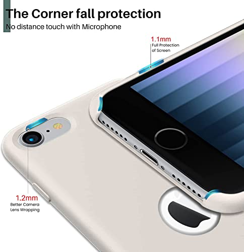 Image of VONZEE Liquid Silicone Soft Back Cover for iPhone 7 Case, Shockproof Slim Camera & Full Body Protection Non Yellowing Cover with Microfiber Lining & Logo Cut (4.7 Inch) -Stone Grey