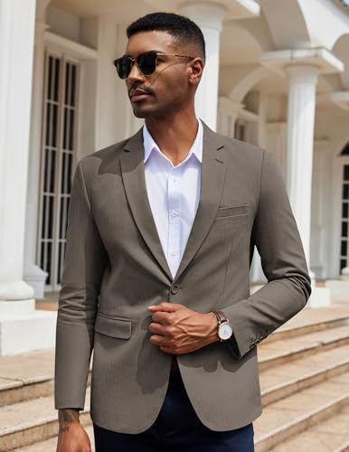 COOFANDY Men's Herringbone Blazer Slim Fit Cotton Sport Coats Two Buttons Casual Suit Jacket - Image 3