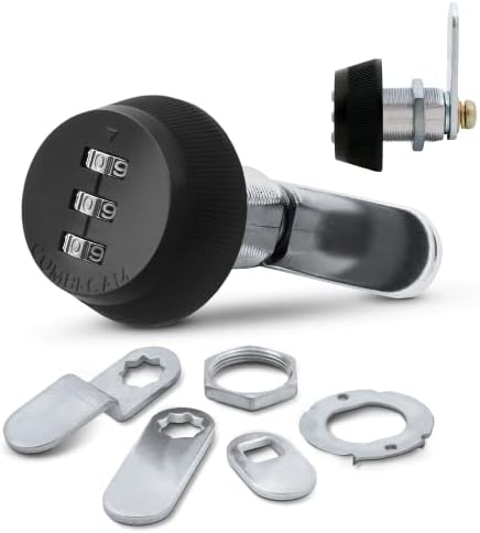 FJM Security Combi-Cam 7850R-M-Black Combination Cam Lock, 7/8" Black Finish