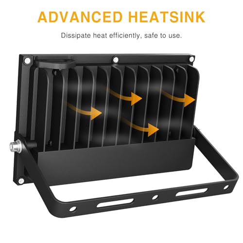 Onforu 80W LED Flood Lights Outdoor,8000LM Super Bright Security Light,6500K Daylight White, Outdoor Floodlight, IP66 Waterproof Outside Floodlights for Garage Yard Garden 2 Pack