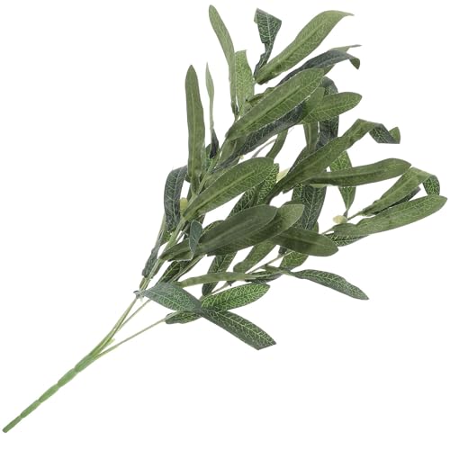 Warmhm Rama de Artificial 1 Pieza de Plástico Hoja Simulada Verde Estilo Farmhouse para Rústica del Hogar y Bodas