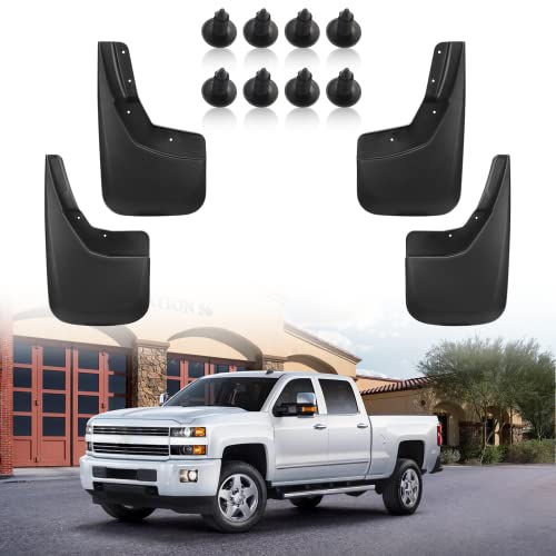 Image of BDFHYK Mud Flaps Splash Guards Compatible with Silveado 1500 (2014-2018), for Silverado 3500 WT(2015), for Silverado 2500 3500 (2015-2018) Without Fender Flares
