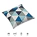 Fjfz Cotton Linen Home Decorative Throw Pillow Case Cushion Cover for Sofa Couch Modern Geometric Art Print, Black Blue Teal White 18