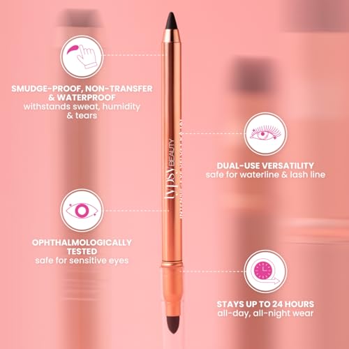 Image of Typsy Beauty Intensif-Eye Velvet Kajal Pencil for Women | One Glide Jet Black Waterproof Smudge Proof 24H Matte Kajal | Ophthalmologically Tested with Aloe Vera, Smudger & Sharpener | 1.5g