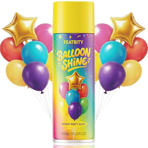FEATRITY Balloon Shine Spray for Balloons : 15 oz High-Gloss Finish for Party Decorations - Long-Lasting Shine - Water-Resistant Formula for Wedding Birthday & Event Decor
