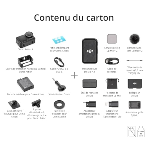 Caméra vlogging DJI Osmo Action 4 avec kit micro sans fil complet