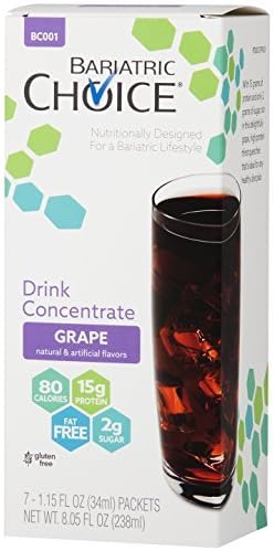 Bariatric Choice Liquid Protein Fruit Drink Concentrate, Grape (7 Servings/Box) by Bariatric Choice
