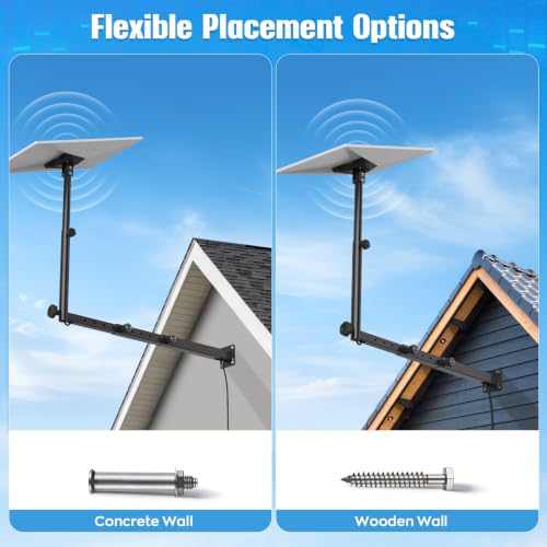 Image of Starlink Mount for Standard 4 /4X /Gen 3, Starlink Pole Mount, Extension-Type Heavy Duty Starlink Long Wall Mount with 0-30 Adjustable Starlink Gen 3 Pipe Adapter for Starlink Internet Kit Satellite