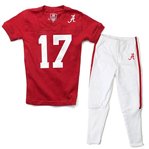 Wes and Willy Kids College Team Short Sleeve Pajama Set (Kids Size 5, Alabama Crimson Tide)
