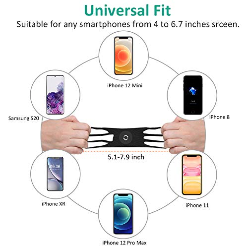 Bovon Bike Phone Mount, 360¡ã Rotation Silicone Bicycle Phone Holder, Universal Motorcycle Handlebar Mount Compatible with iPhone 12 Pro/12 mini/Se/11 Pro Max/XR/XS Max/8, Galaxy S20, 4.0"-6.7" Phones
