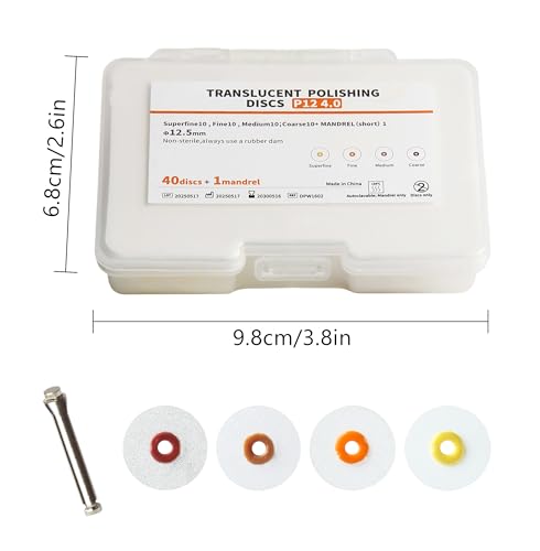 Image of Dental Composite Resin Polishing Disc P12 4.0 Extra Thin Polishe Wheels Diamond Impregnated Polishing System 12.5mm Wheel Sanding Finishing Grinding Lab Tool 41Pcs