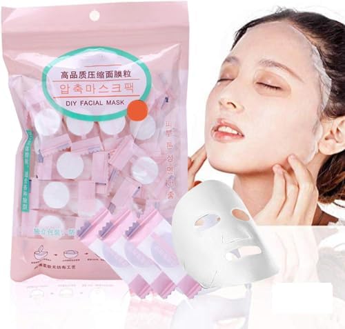Calitate24 30 Pieces Compressed Facial Mask Sheets DIY Cosmetic Spa Skin Care Non-Woven Fabric Honeycomb Paper Pre-Cut Facial Paper Sheet Capsule Facial Mask