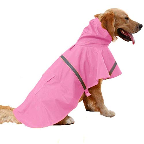 JYHY Hunde-Regenmantel, verstellbar, reflektierend, wasserdicht, leicht, Hunde-Regenjacke, Regenponcho mit Kapuze für mittelgroße und große Hunde Cover