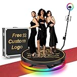 360 Photo Booth Machine, Free Customize Logo, Automatic Slow Motion Rotating 360 Video Camera Booth Selfie Platform, 360 Photo Booth for Party Event Halloween (31.6'')