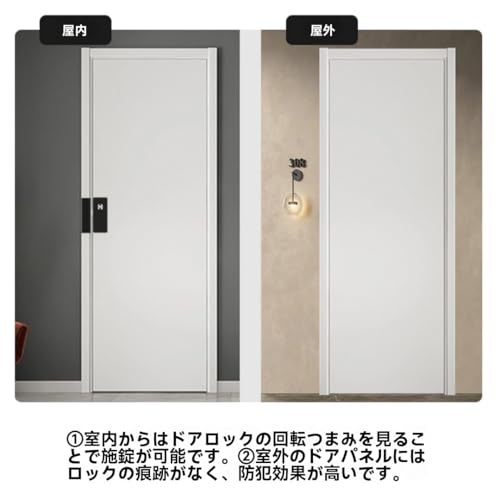 Backolu スマートロック 玄関ドア 遠隔操作 後付け ドリル不要 リモート解錠 電池式 配線不要 屋内使用可 木製 ガラス スチール 引き戸に対応 ビルトイン設置 賃貸物件やオフィスに最適です。 (L8 隠しロック + リモコン 2 個 (全金属製ロック本体))