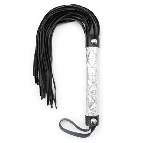 Rapidly Fouet en Cuir Cravache Flogger Bondage de S&M Fouet Massage Fouet Argent Accessoires de scène Flirter Jouets de Fessée Plaisir