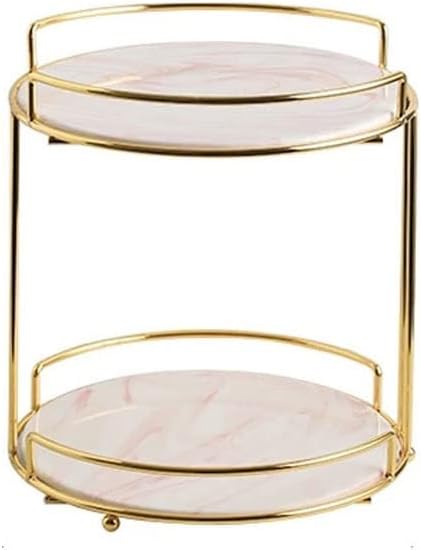 FMURY Double-Layer Cosmetics Jewelry Storage Rack Home Desktop Fruit Snack Dessert Storage Tray