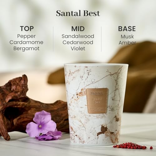 Image of M&SENSE Extra Large Candle 35oz 150H Santal Scented 3-Wick Highly Scented Jar Candles, XL Candle for Home Decor, Long Lasting Aromatherapy Candle for Stress Relief, Meditation