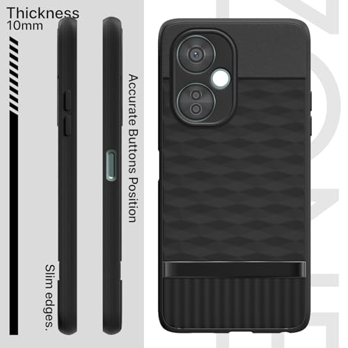 Image of Outlouders Bumper Case for OnePlus Nord Ce 3 Lite 5G | Full Camera Protection | TPU Soft Flexible Shockproof Back Cover (Black)