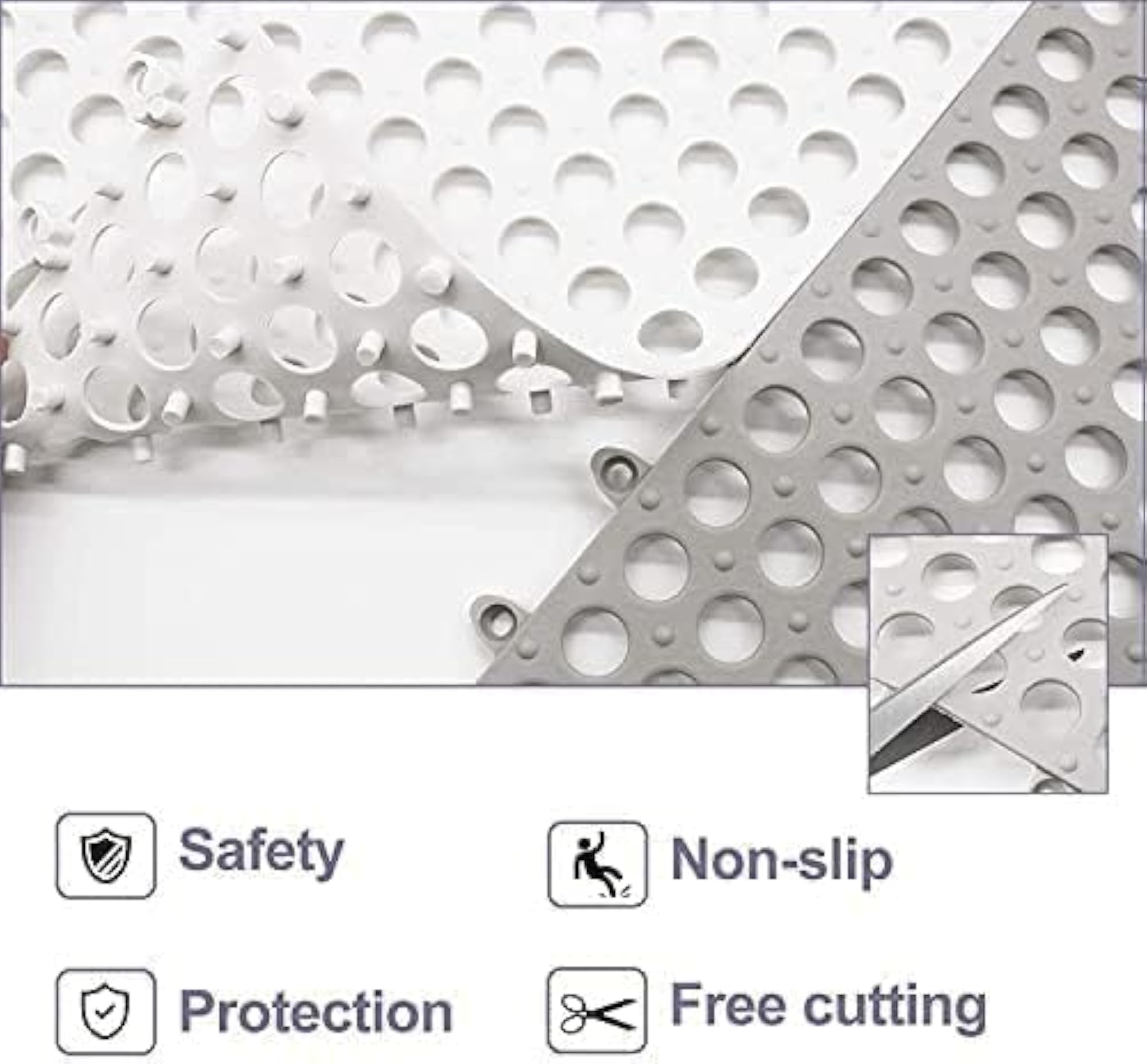 Interlocking Rubber Floor Tiles, Non-Slip Bath Mat
