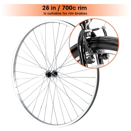 Image of Hiland 26 inch 27.5 inch 28 inch x1.75 inch Alloy Bike Rim for 1.75 to 2.215 Inch Wide Tire, Front & Back MTB Wheelset with 7 Speed Freewheel, Bolt On Axle, Bicycle Accessories for Adult Bikes