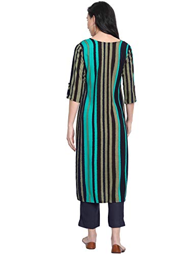 Image of 1 Stop Fashion Women's Viscose Rayon Multi Color Printed Straight Kurta