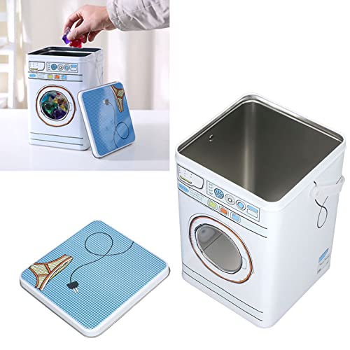 Laundry Detergent Container, Washing Powder Container Washing Machine Modeling Multifunctional Iron Material With Lid For Storage #TOP2