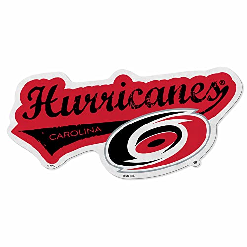 Rico Industries NHL Carolina Hurricanes Distressed Shape Cut Pennant - Home and Living Room Décor - Soft Felt EZ to Hang