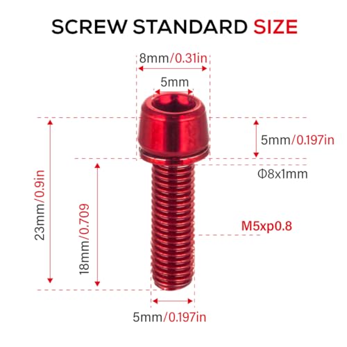 image for CNC Bike Stem Bolts，Stem Bolts for BMX/MTB/Road Bike with Washers,Re