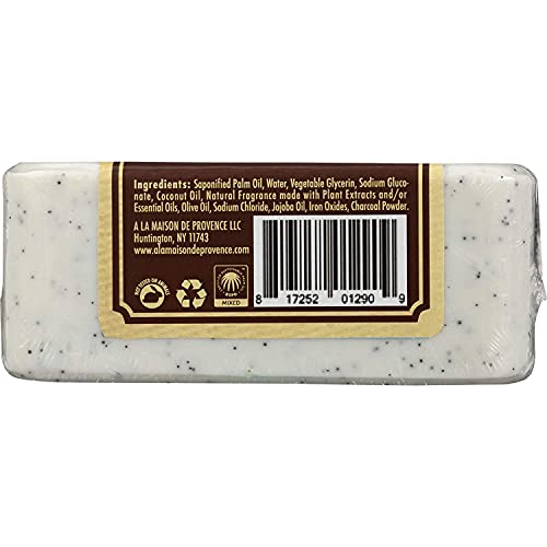 A La Maison Coconut Charcoal Bar Soap - Triple French Milled Natural Moisturizing Hand Soap Bar (1 Bar Of Soap, 8.8 Oz) #TOP3