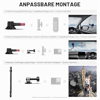 NEEWER Autohalterung Set mit drei Saugnäpfen, Kamerahalterung aus Kohlefaser mit Action Kamera Adapter, NATO Schiene und 60cm Verlängerungsstange kompatibel mit GoPro Insta360, max Belastung 1kg CA136 – Ansicht 2