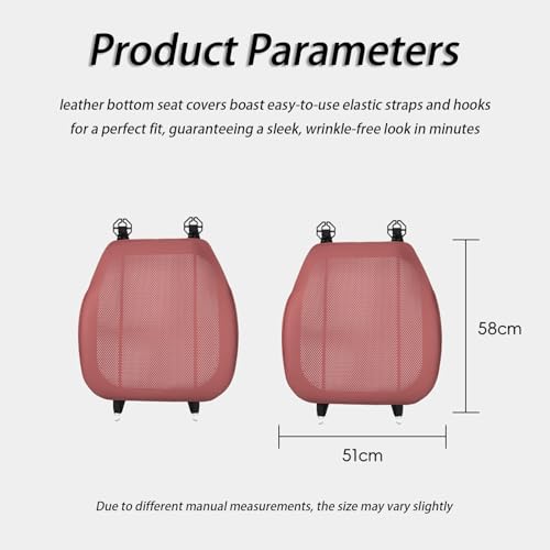 UTRFJO Leather Front Car Seat Covers for Tesla Model X 2015-2020 2021 2022 2023 2024 2025 2026, Bottom Car Seat Covers Fully Wrapped, Seat Cushion Cover, Auto Seat Cushion Pad Mat for Most Vehicles