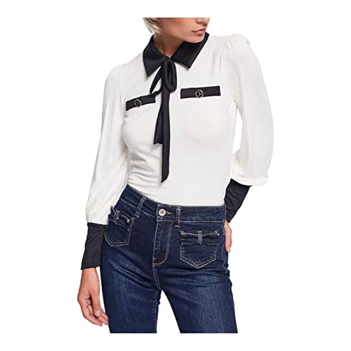 Denny Rose Mujer Camisa Blusa Manga Larga 221Dd60022, White Alyssum, M
