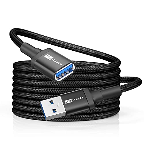 USB Extension Cable 10FT USB 3.0 Extender Type A Male to Female Cord Black
