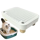 Hitburu Katzenklo Rampe | Kätzchen Katzenklo Treppe Mit Filterfunktion - Treppe Mit Streuschutz Für Kitten Toiletten,Für Mehrere Haustiere Innenbereich Zuhause Wohnung Wohnzimmer Tierarzt Schlafsaal