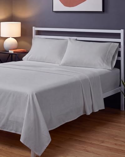Image of Sleepy Town Cal King Size Bed Sheets - 4 Piece - California King Sheet Set - Extra Soft, Comfy & Cooling - Easy Care - Shrinkage, Wrinkle & Fade Free - Brushed Microfiber - Deep Pocket (Light Grey)