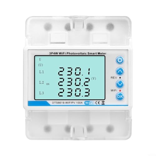 Compteur d'énergie WiFi triphasé avec protection tension et boîtier blanc - 2