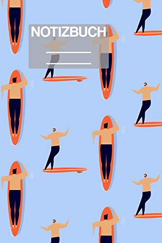 Notizbuch A5 Muster Zeichnung Surf Surfing Männer Mann: • 111 Seiten • EXTRA Kalender 2020 • Einzigartig • Kariert • Karo • Raster • Geschenk • Geschenkidee