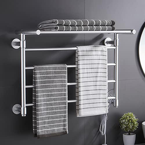 Secador de toallas para hotel y baño con estante superior de aluminio
