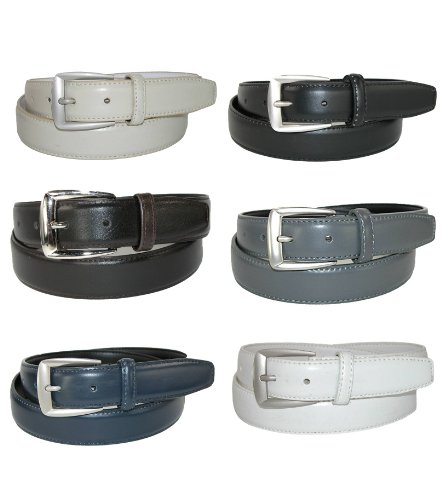 CTM Men's 1 1/4 Inch Wide Basic Leather Dress Belt3