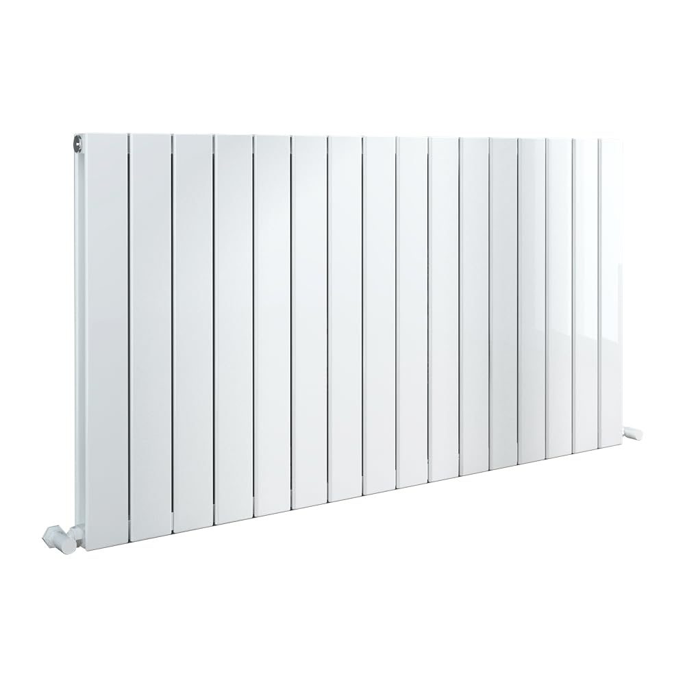 Valve Kings White Orion Aluminium Designer Radiators Central Heating Heater Vertical Double Panel - 1180 X 600Mm