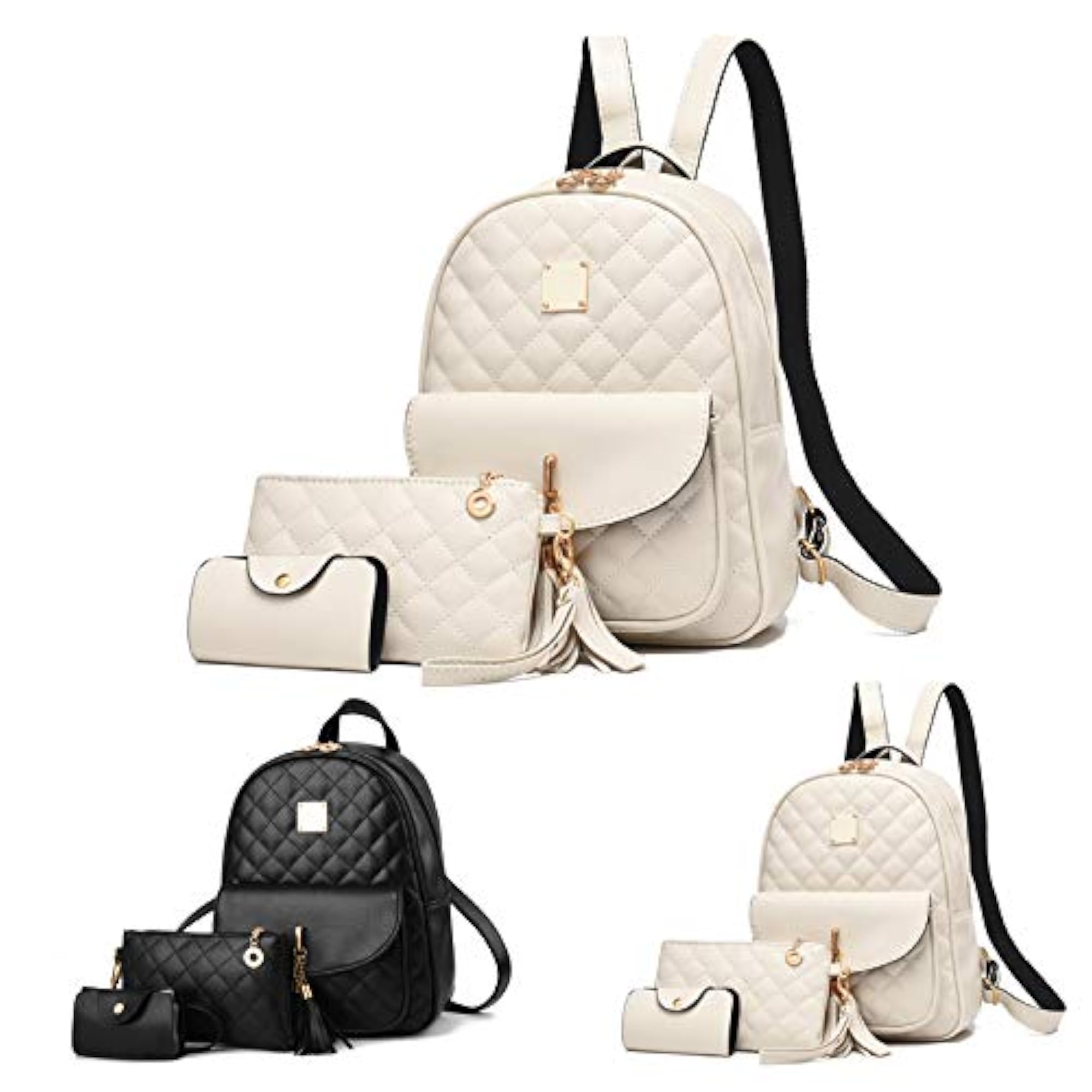 Cute Faux Leather Mini Backpack for Women, Fashion Bowknot Daypack