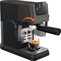 GRUNDIG - KSM 5330 Siebträgermaschine - 1628 W - 15 Bar Pumpendruck - Dark Inox - Milchbehälter 300ml - Touch-Display - BrewSense Technologie - 1,1L Wassertank - Espresso & Cappuccino - Robust – Ansicht 4
