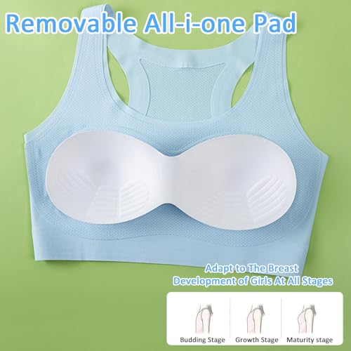 Girls Training Bras Teen Zero Feel Seamless Sports Bras with Removable Padding Bralette and Slightly Lift Back 8-18 Years3