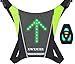 XWT Kabellos Fahrrad Blinker 48 LED Blinker Weste USB Wiederaufladbarer Reflektierender Fahrradrucksack Weste Blinker mit 5 Einstellbaren Richtungsanzeigern für Nachtfahrradwarnung.